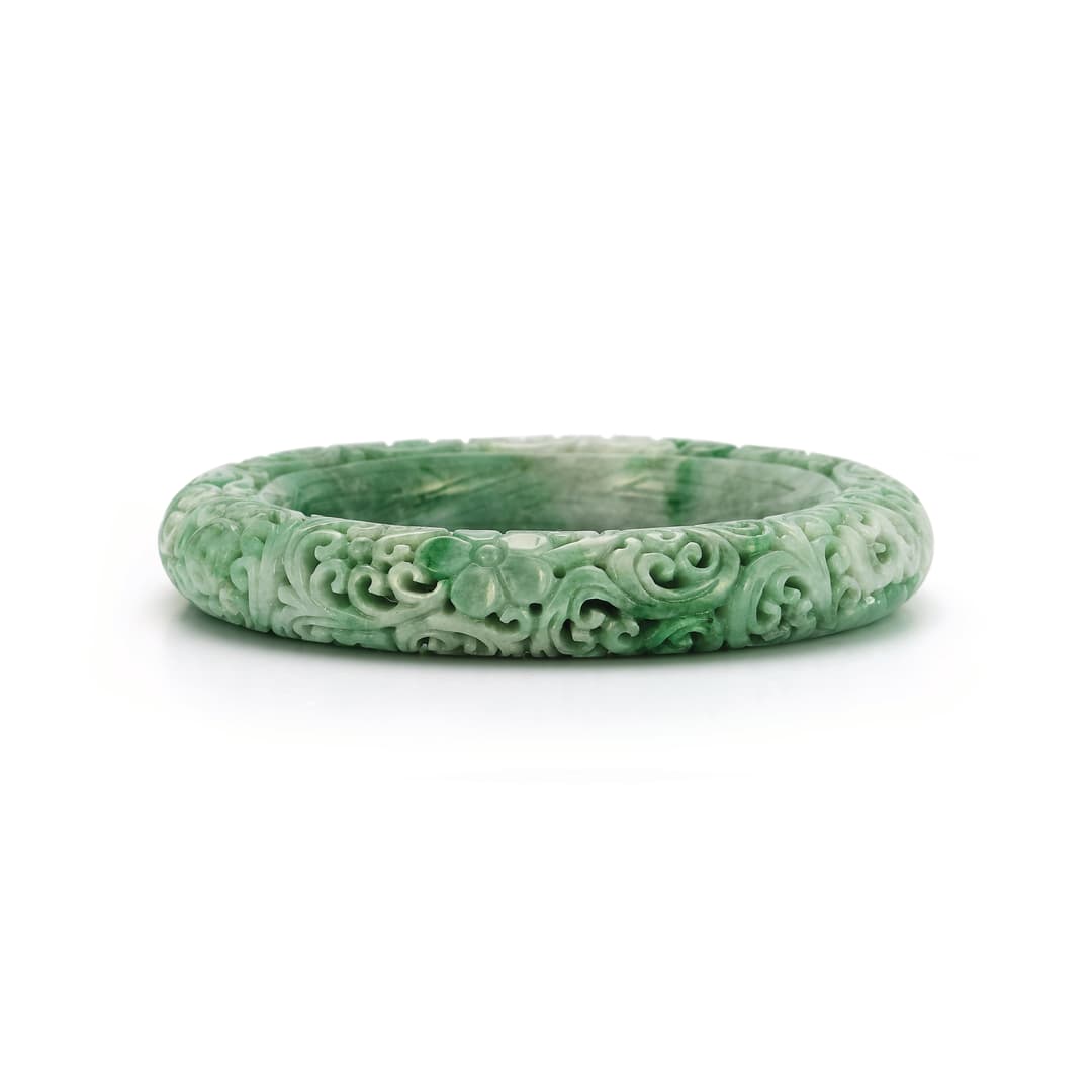 18K Yellow Gold Jadeite Bangle