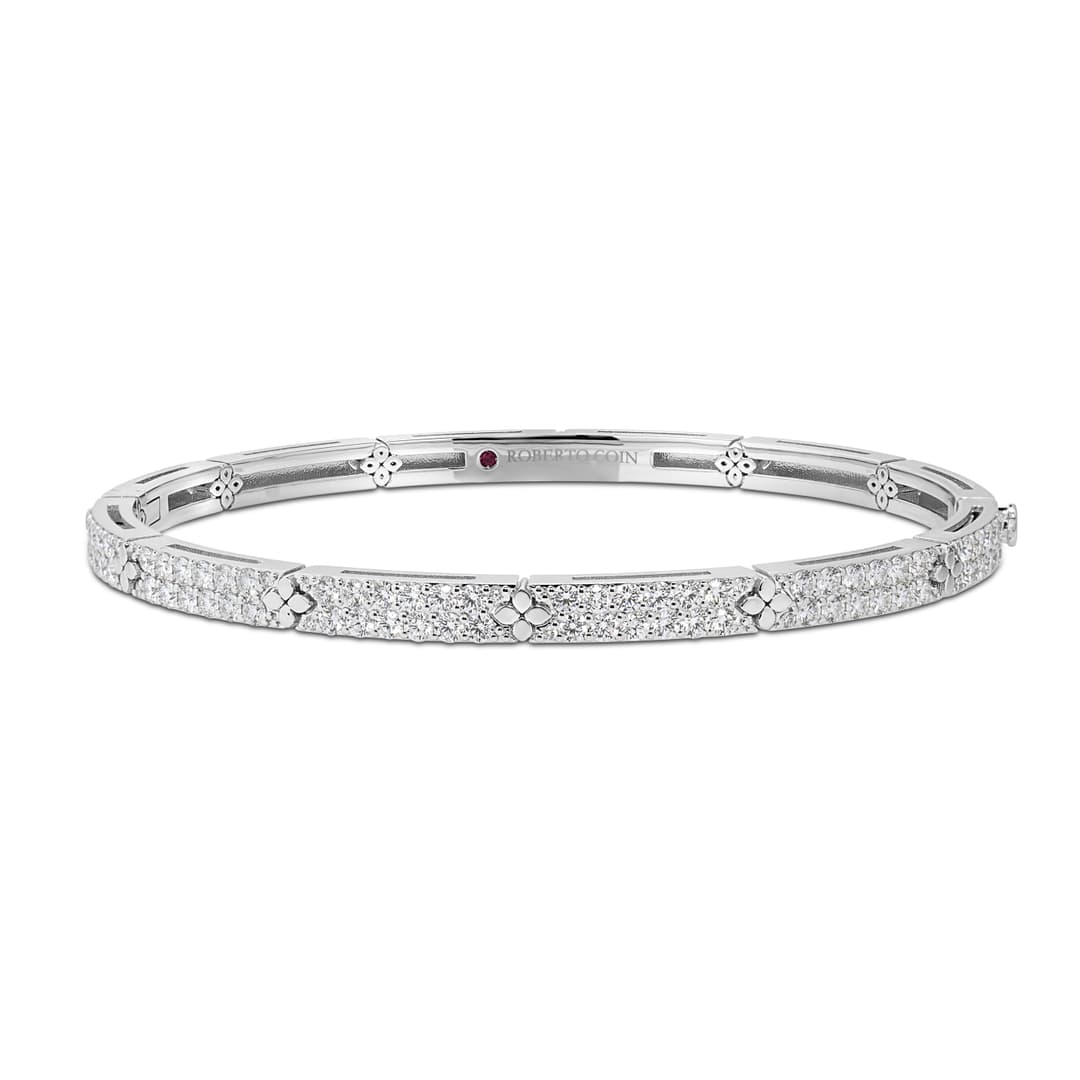 18K White Gold Diamond Bangle