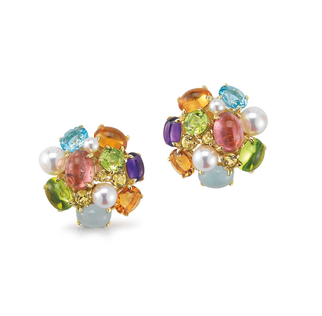 18K Yellow Gold Bubble Earrings