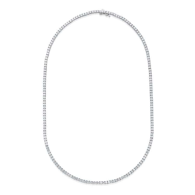 14K White Gold Diamond Riviera Necklace