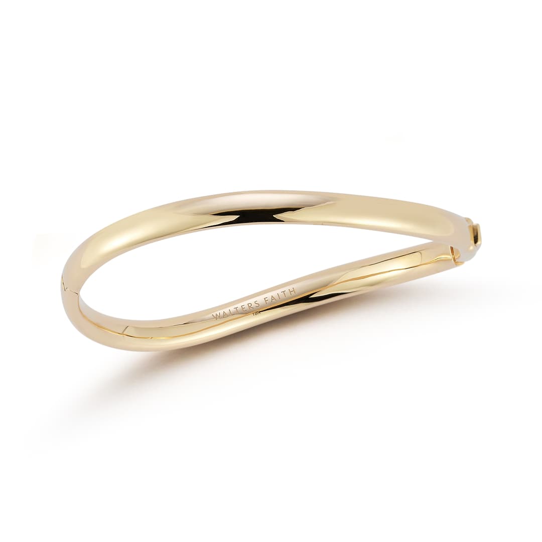 18K Yellow Gold Curved Bangle