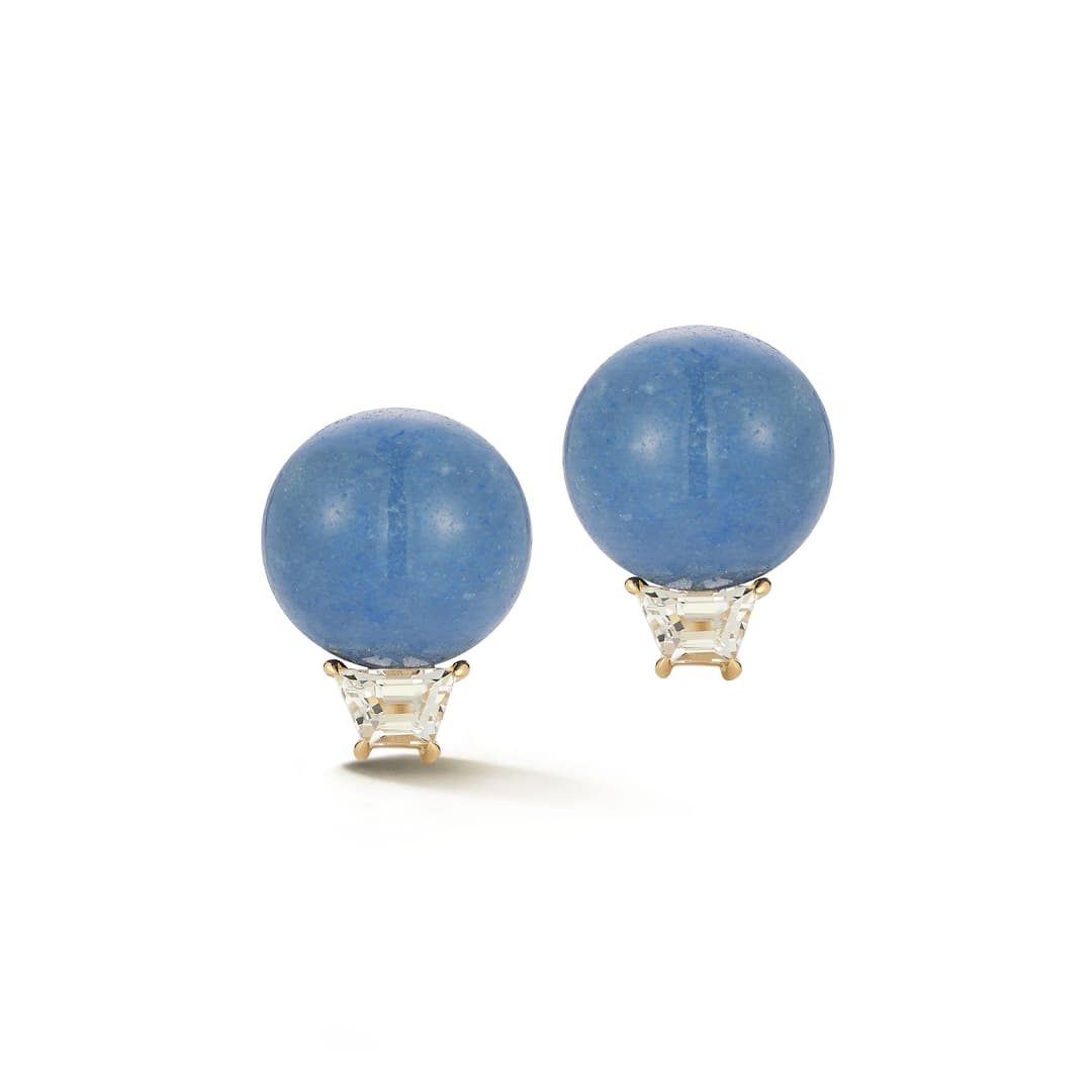 18K Yellow Gold Button Earrings