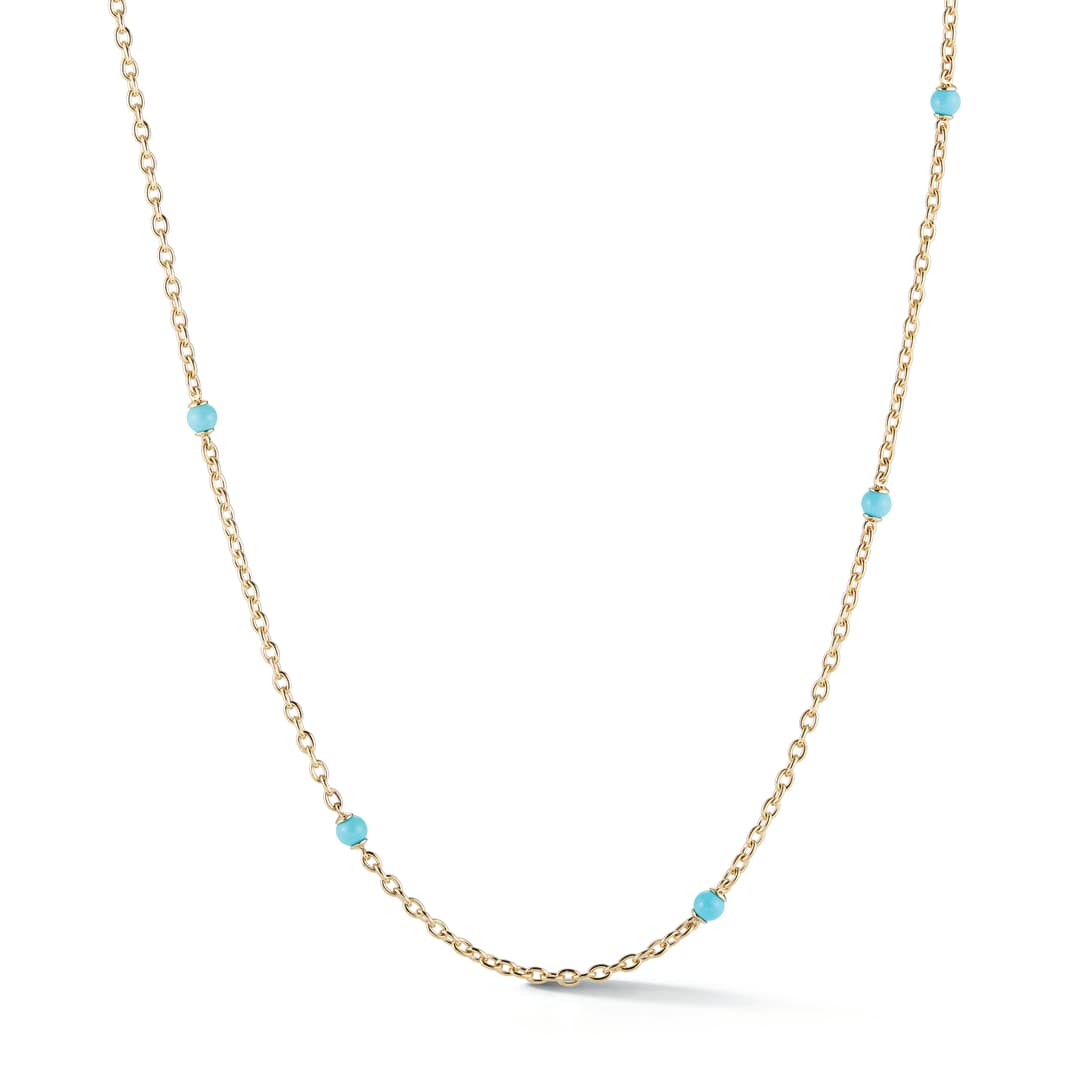 18K Yellow Gold Turquoise Astro Necklace