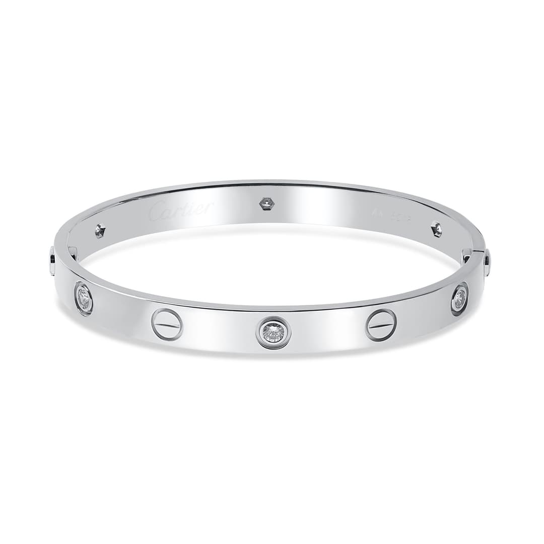 18K White Gold Diamond Love Bracelet