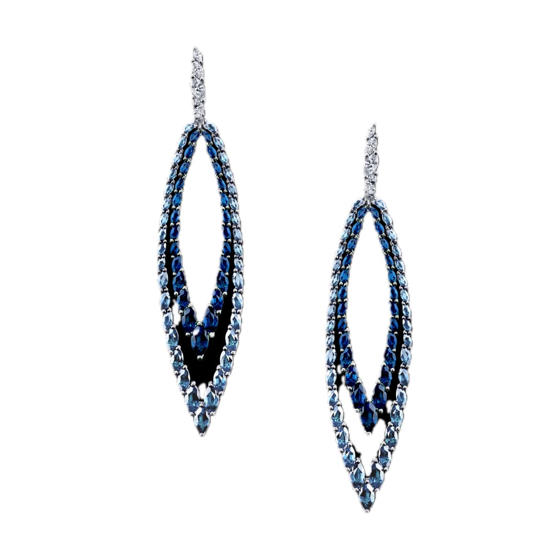 18K White Gold Bella Linda Dangle Earrings