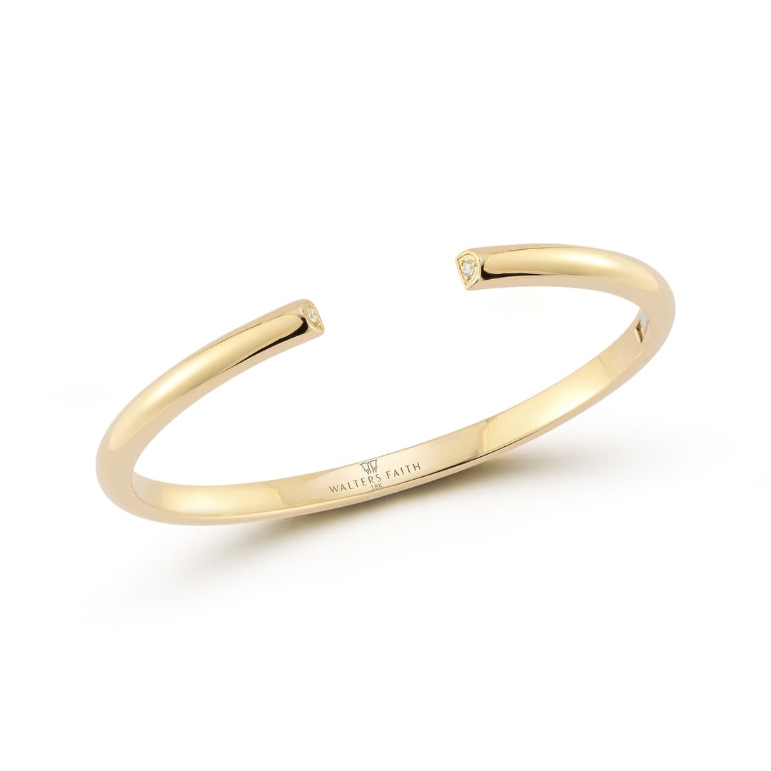 18K Yellow Gold Cuff Bangle