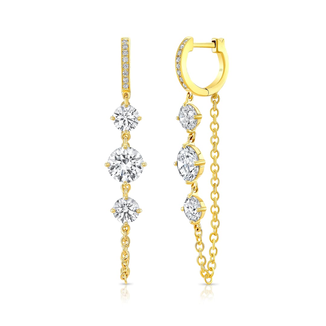 18K Yellow Gold Chain Earrings