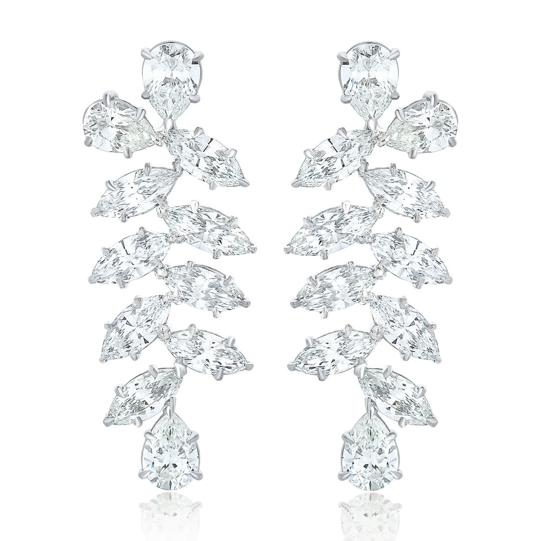 Platinum Diamond Dangle Earrings