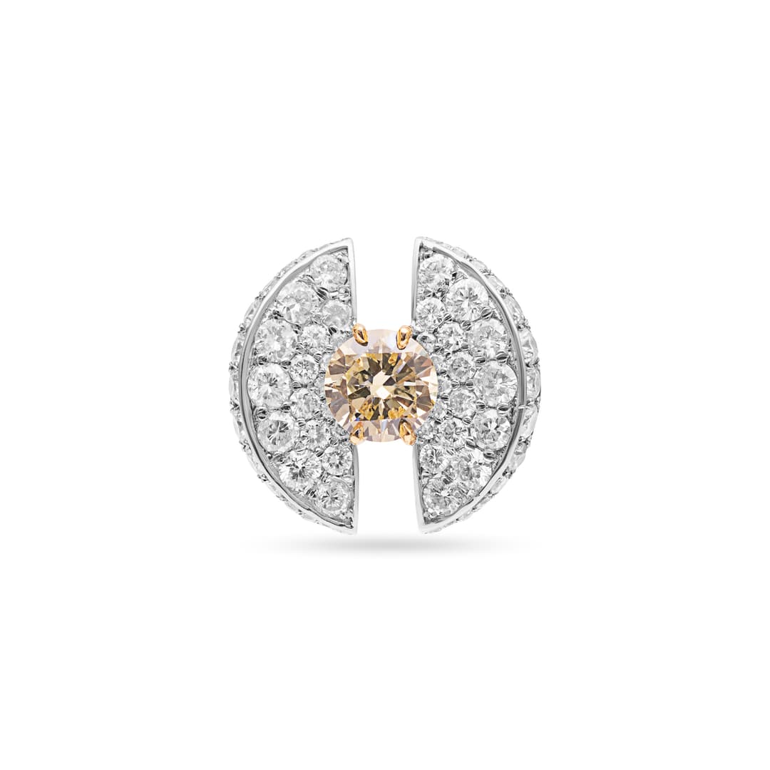18K Two-Tone Gold Diamond Wing Ring