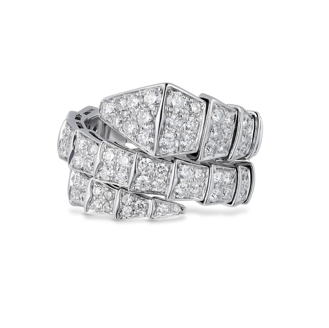 18K White Gold Diamond Viper Ring