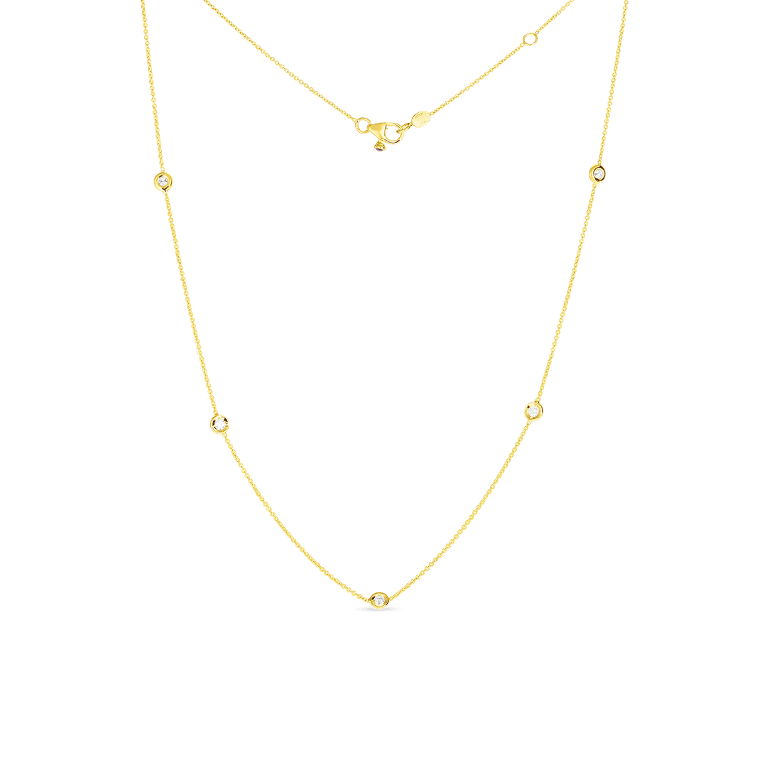 18K Yellow Gold Diamond By The Inch Necklace