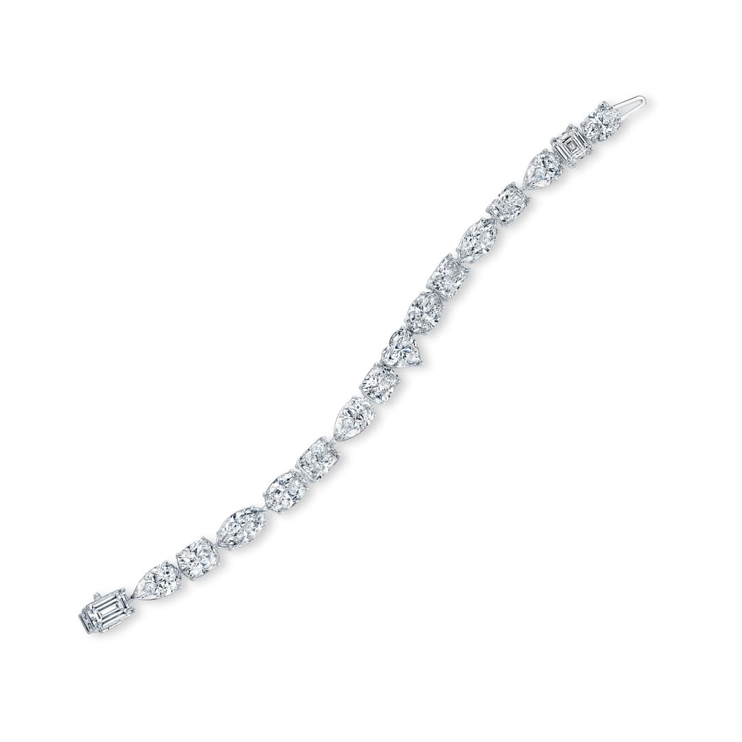 18K White Gold Bezel Bracelet