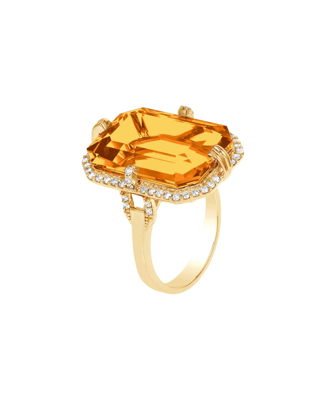 18K Yellow Gold Diamond Halo Ring