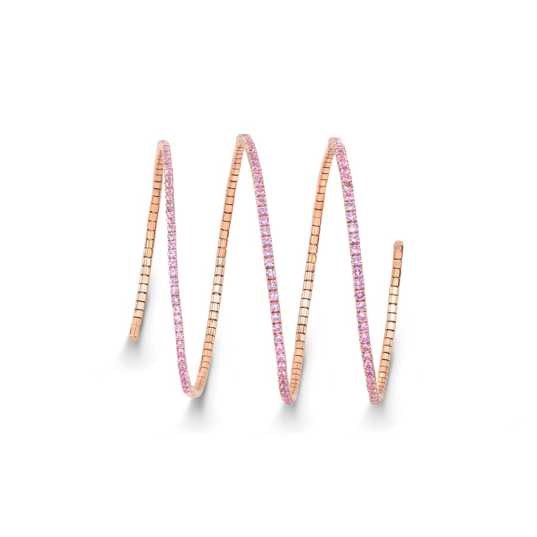 18K Rose Gold Pink Sapphire Bracelet
