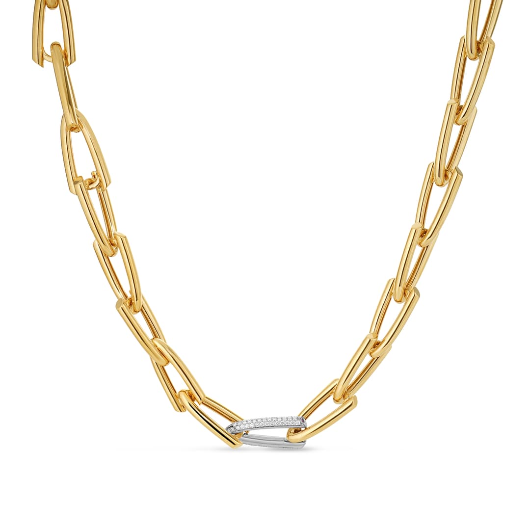 18K Two-Tone Gold Link Necklace