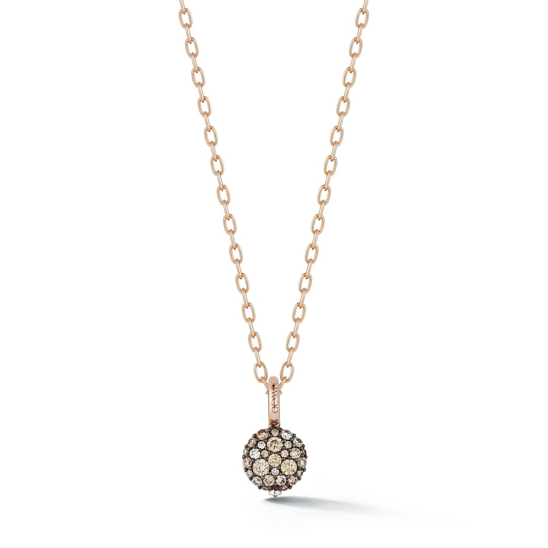 18K Two-Tone Gold Pebble Pendant