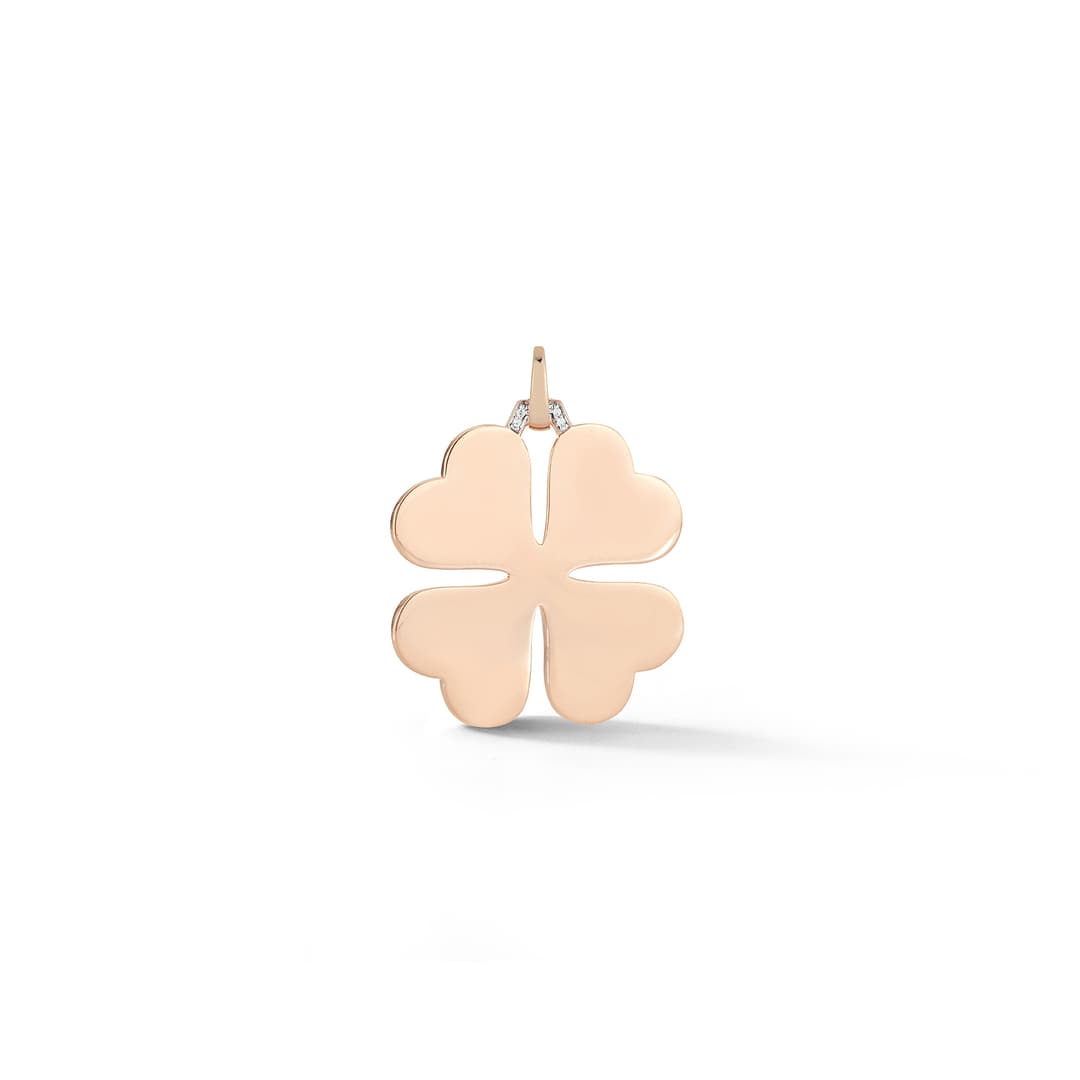 18K Yellow Gold Clover Charm Pendant
