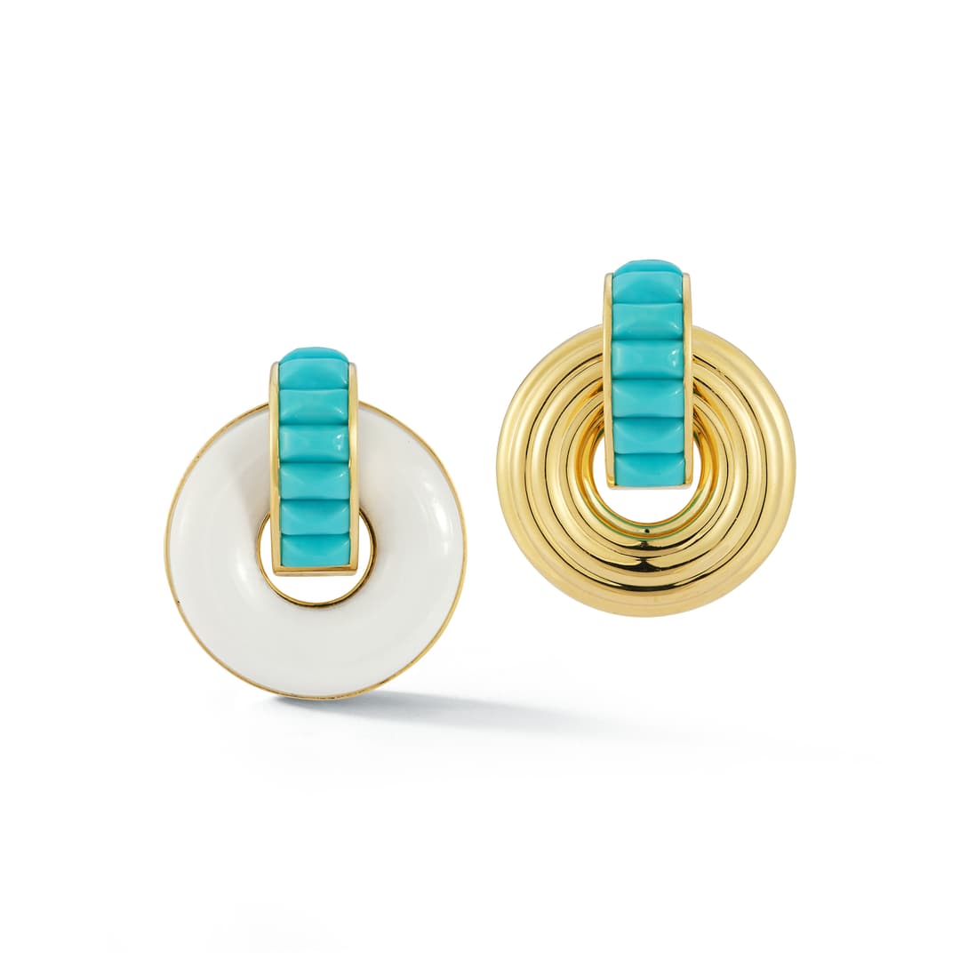 18K Yellow Gold Giro Earrings