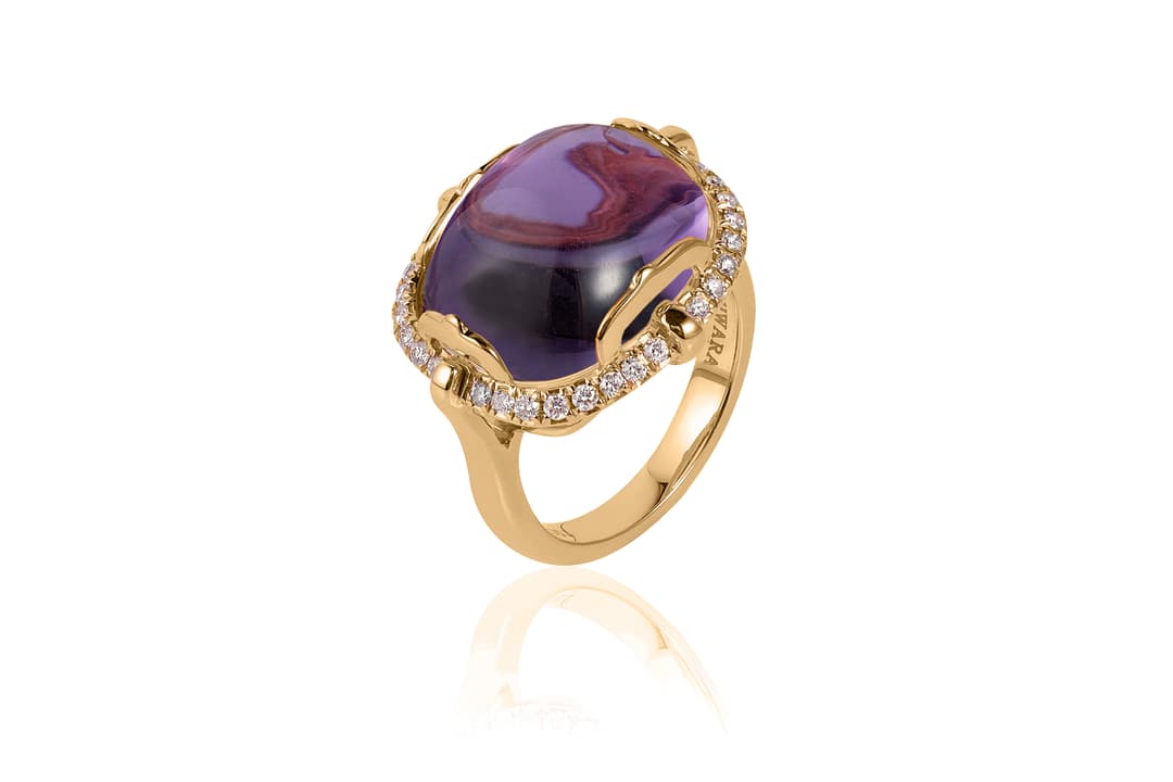 18K Yellow Gold Amethyst Ring