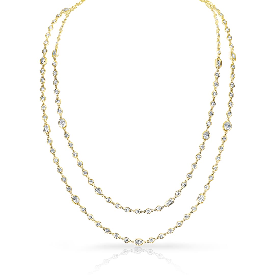 18K Yellow Gold Diamond Necklace