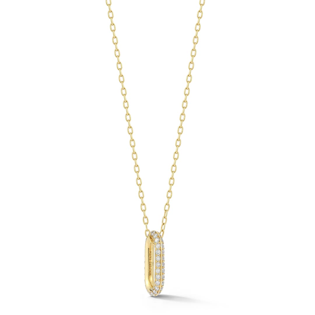 18K Yellow Gold Diamond Link Pendant