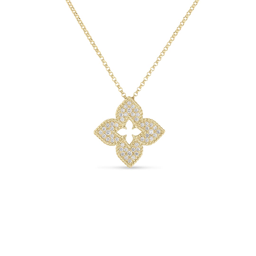 18K Yellow Gold Princess Diamond Pendant