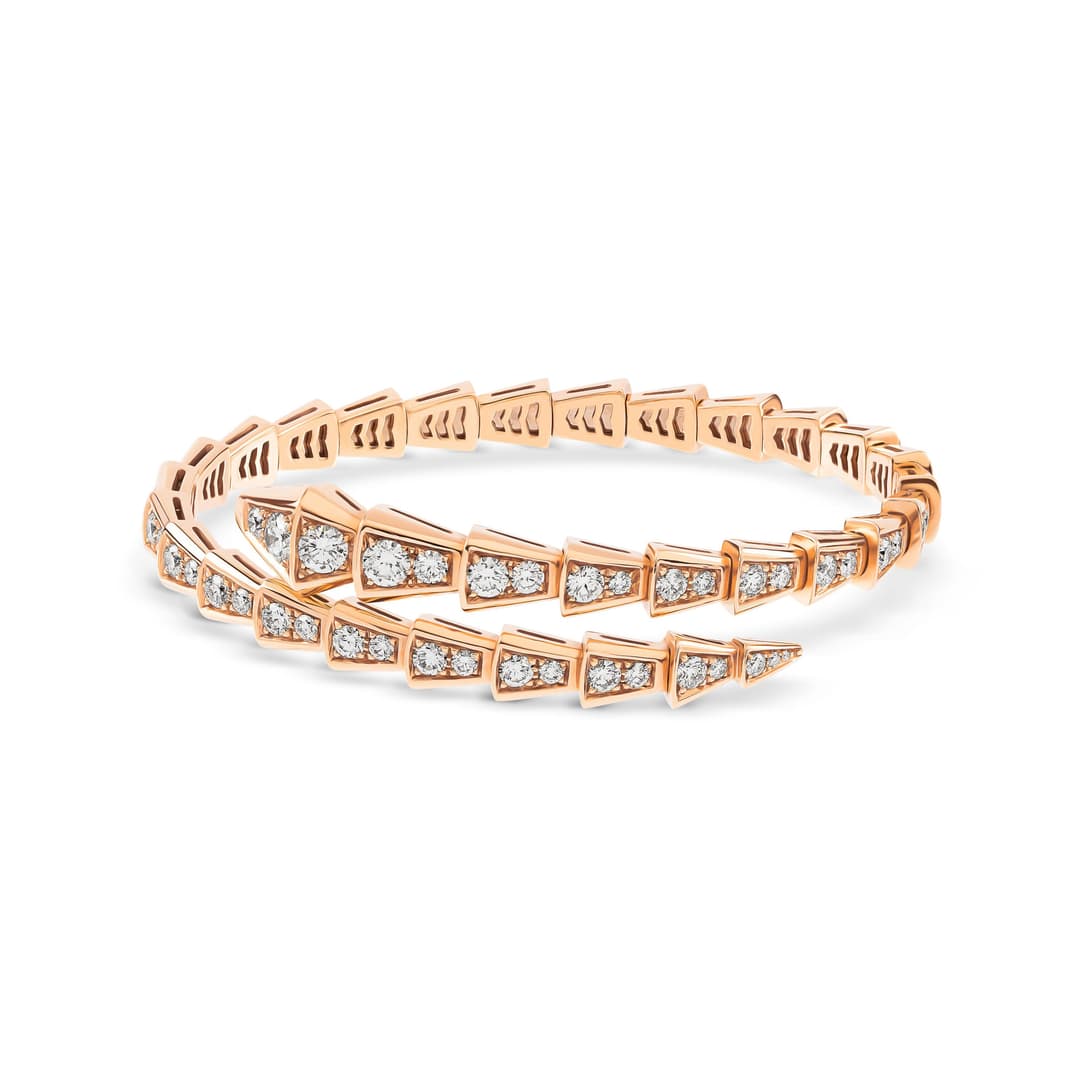 18K Rose Gold Diamond Serpenti Bracelet