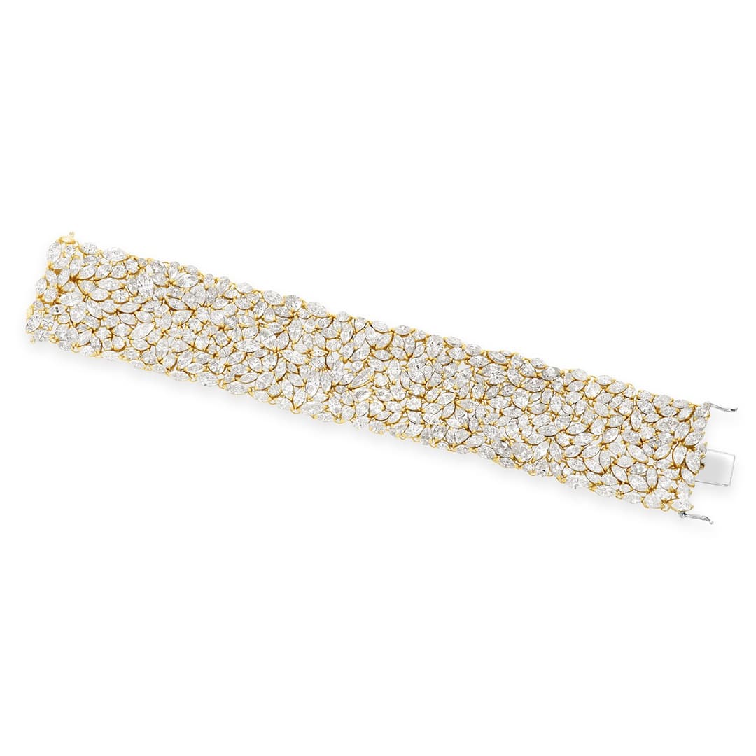 18K Yellow Gold Mix-Cut Diamond Bracelet