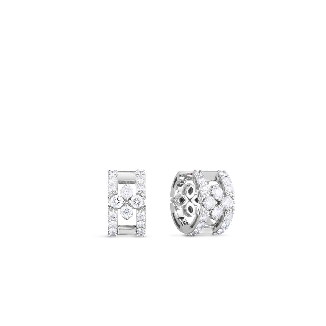 18K White Gold Hoop Earrings