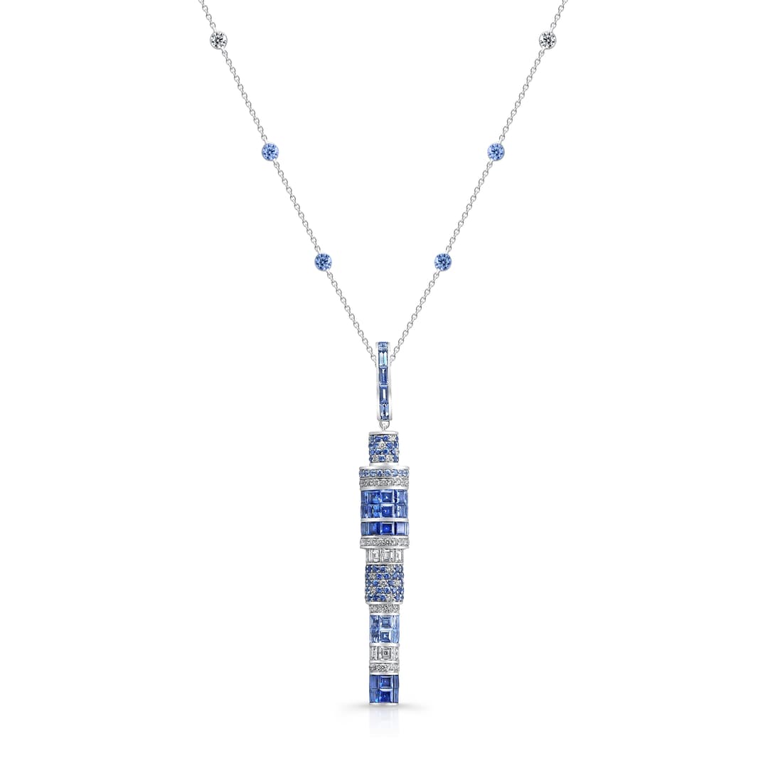 18K White Gold Kryptonite Pendant