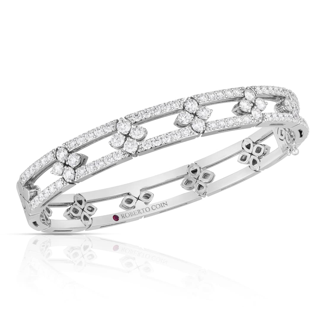 18K White Gold Diamond Bangle