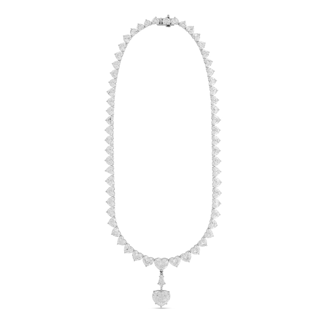 Platinum Heart Diamond Necklace