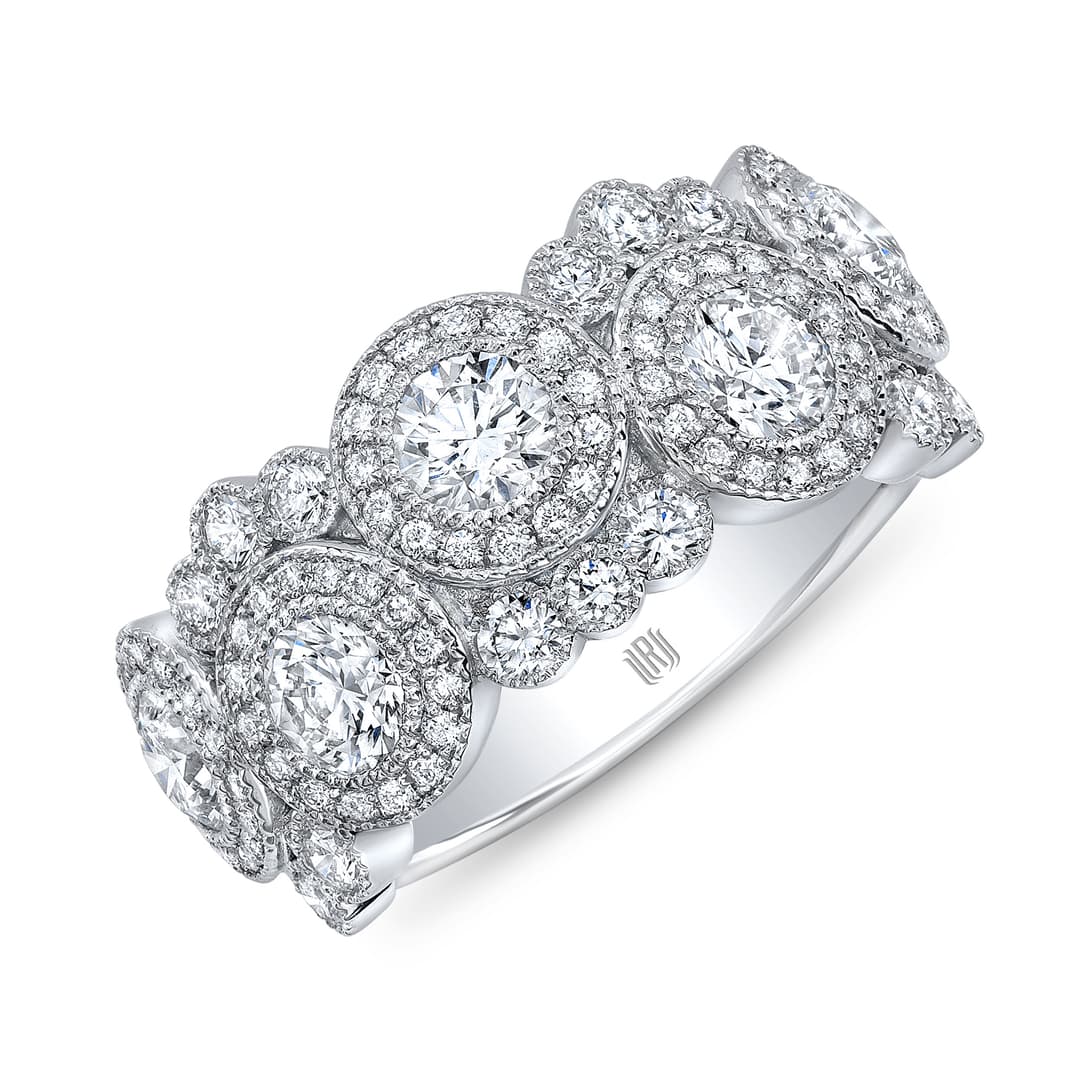 18K White Gold Diamond Bubble Band