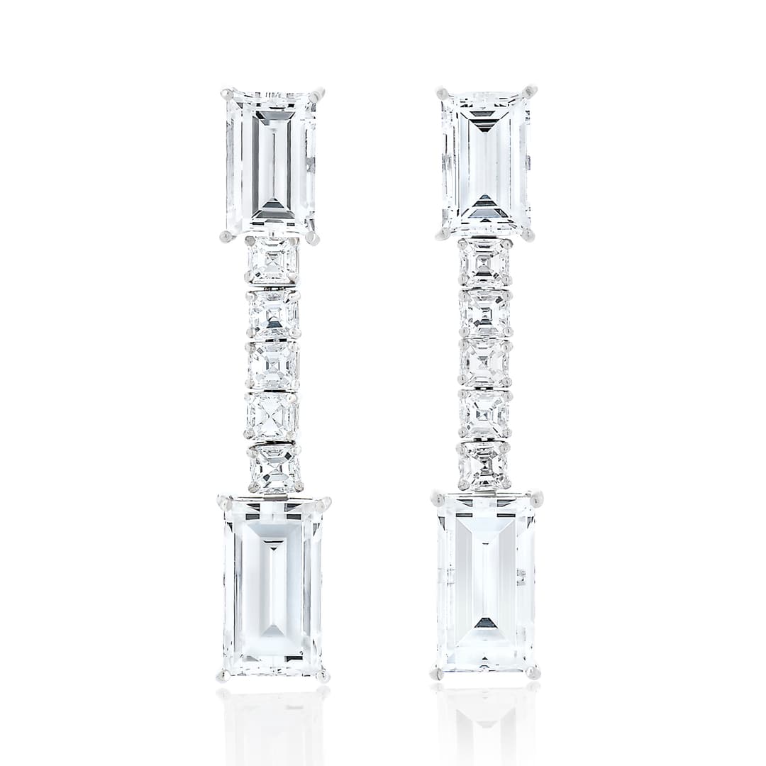 Platinum Diamond Dangle Earrings