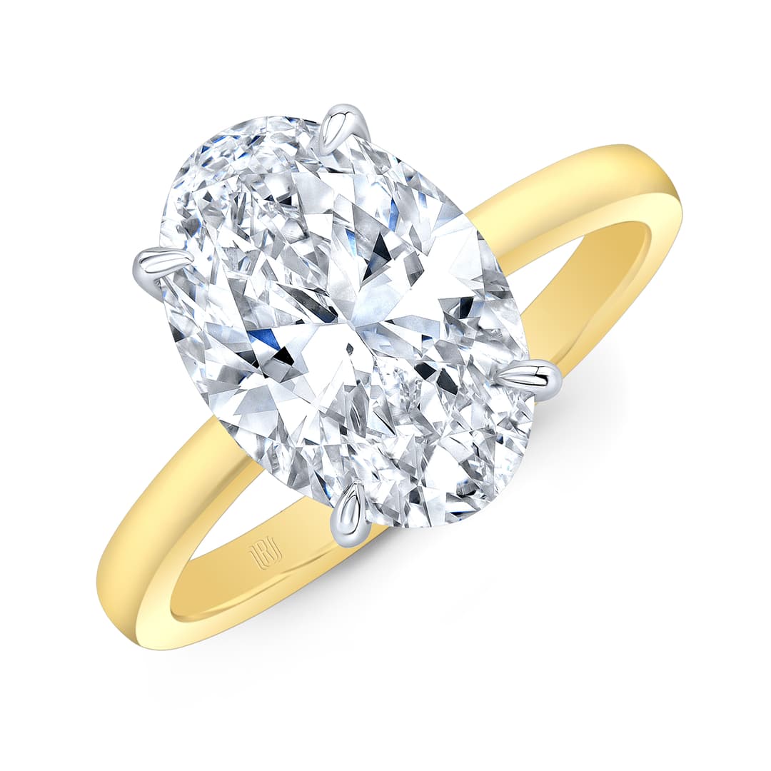Platinum Oval Diamond Solitaire Ring
