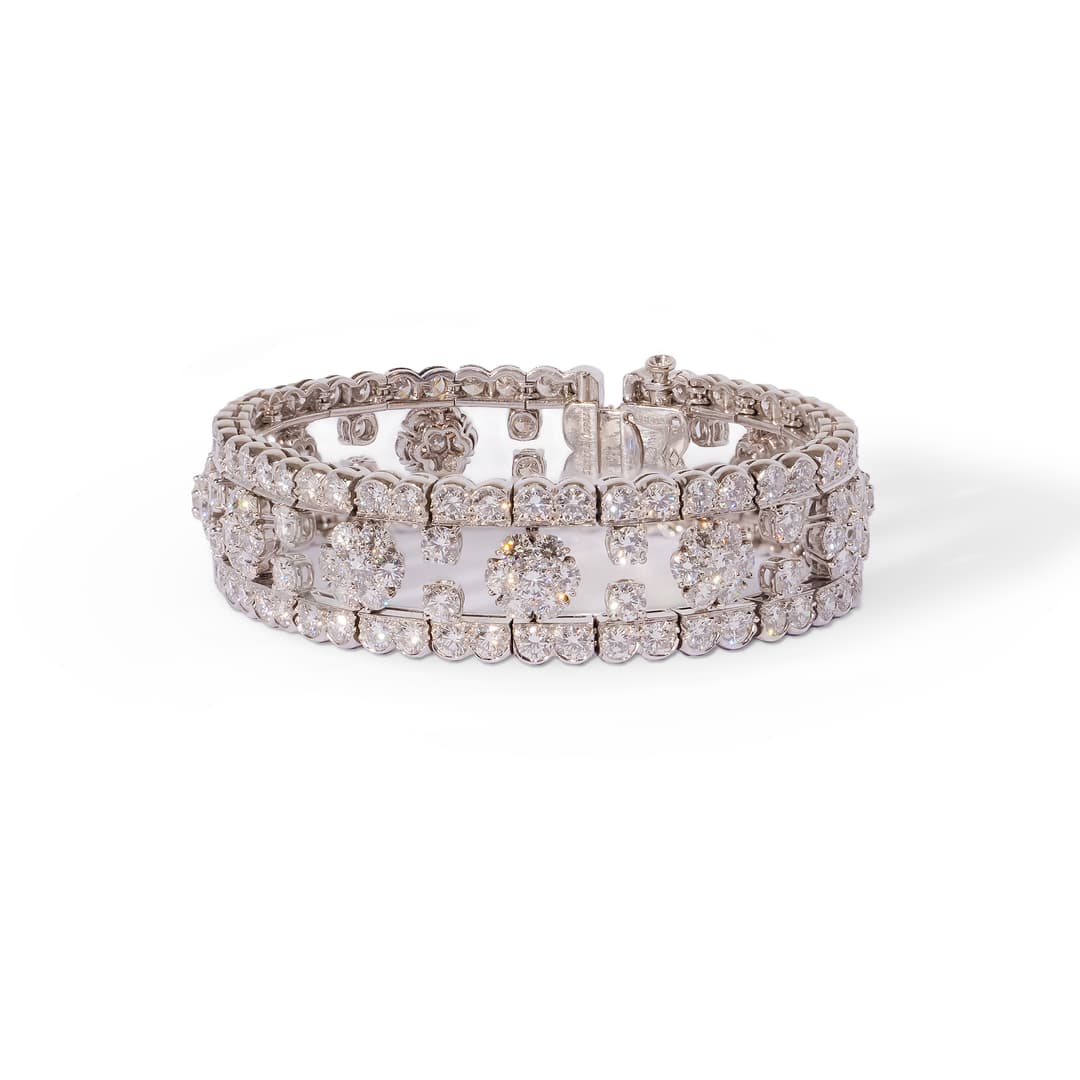 Platinum Diamond Snowflake Bracelet