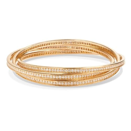 18K Yellow Gold Diamond Trinity Bracelet
