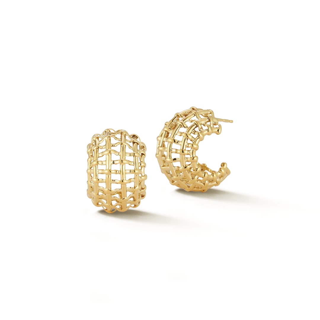 18K Yellow Gold Sconset Hoop Earrings