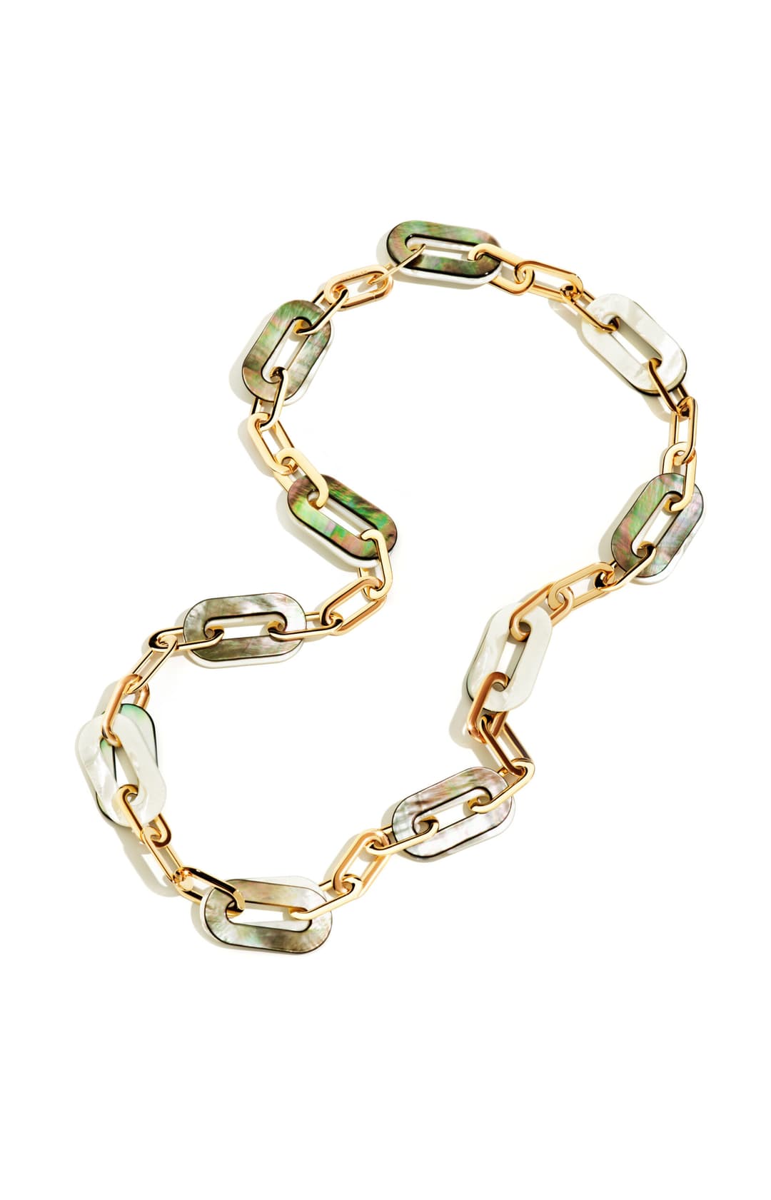 18K Rose Gold Pearl Link Necklace