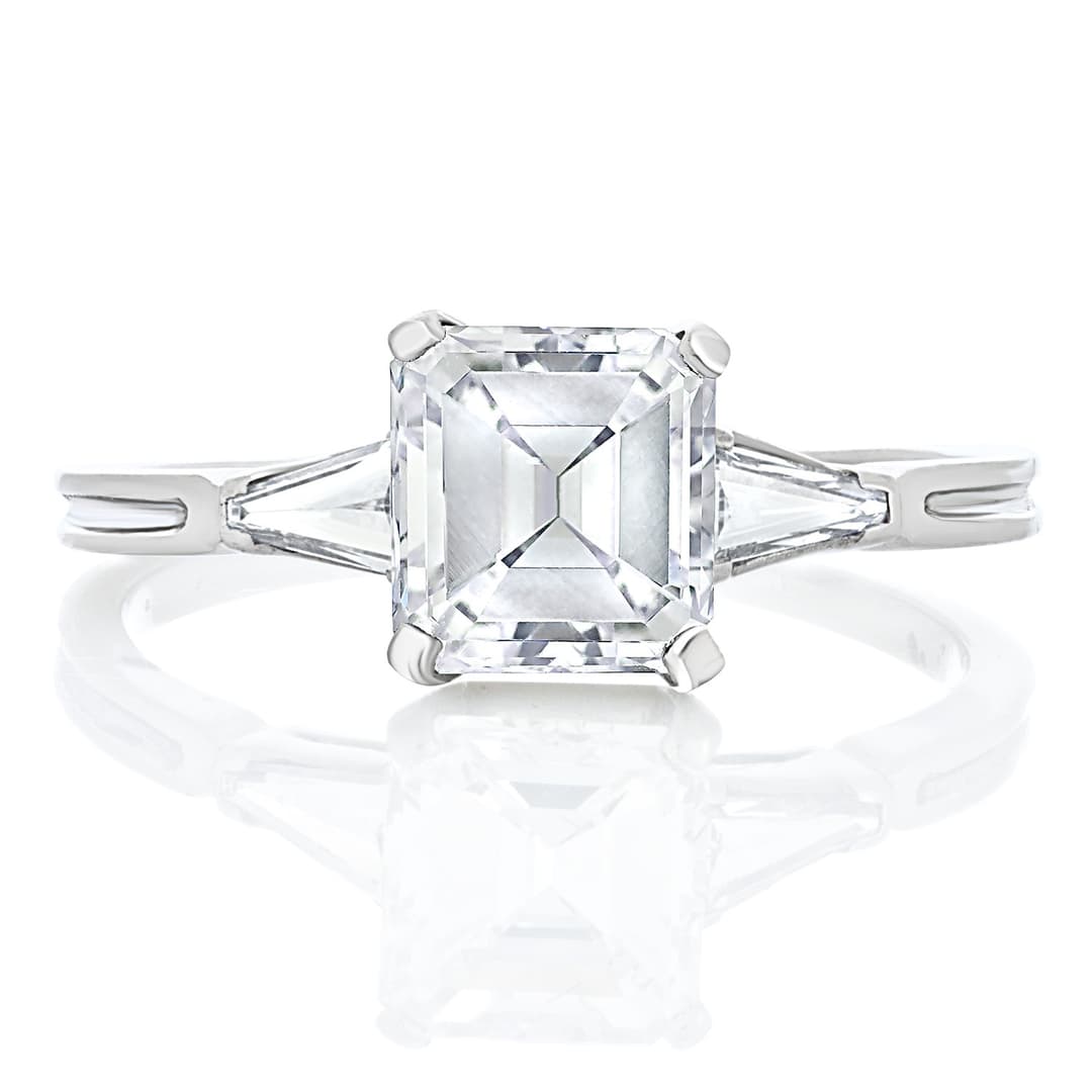 Platinum Asscher-Cut Diamond Ring