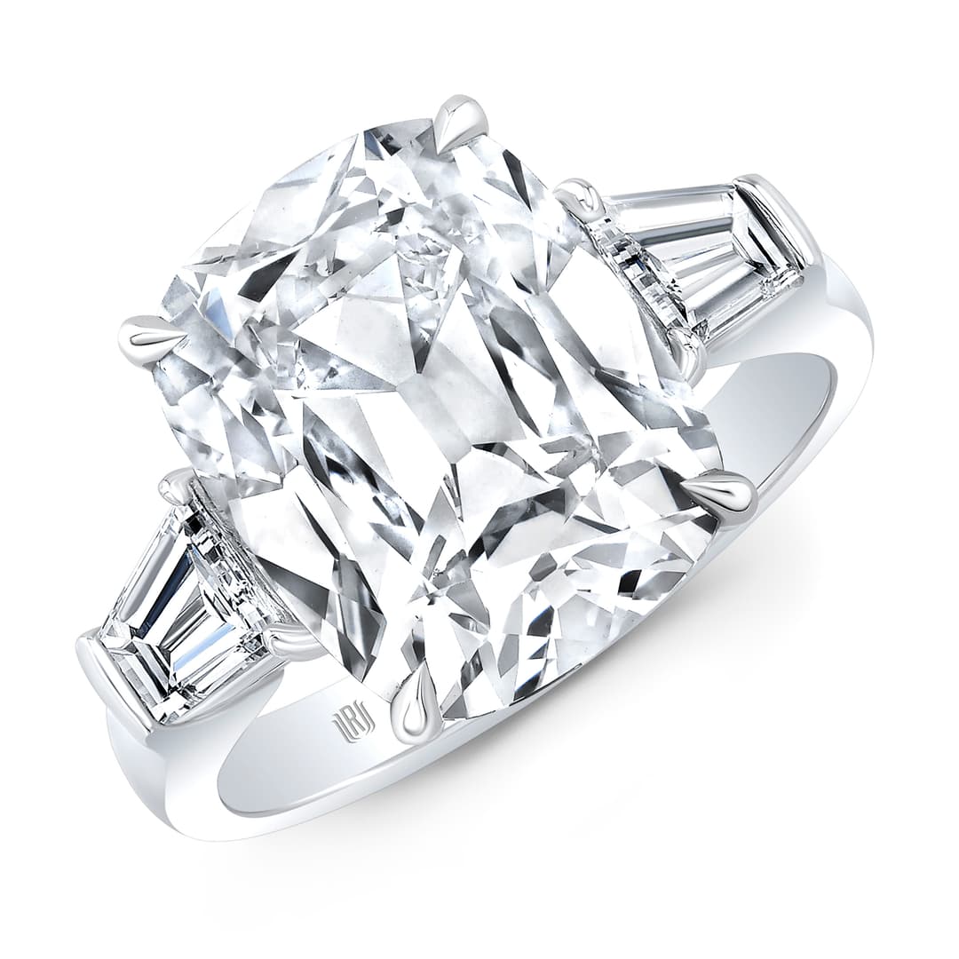 Platinum Old Miner-Cut Diamond Ring