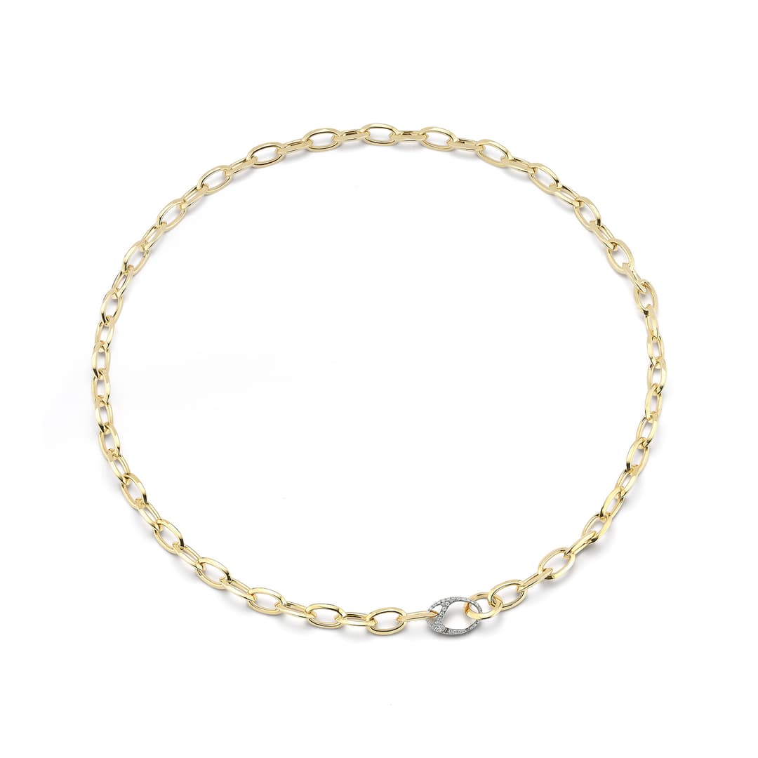 18K Yellow Gold Oval Link Necklace