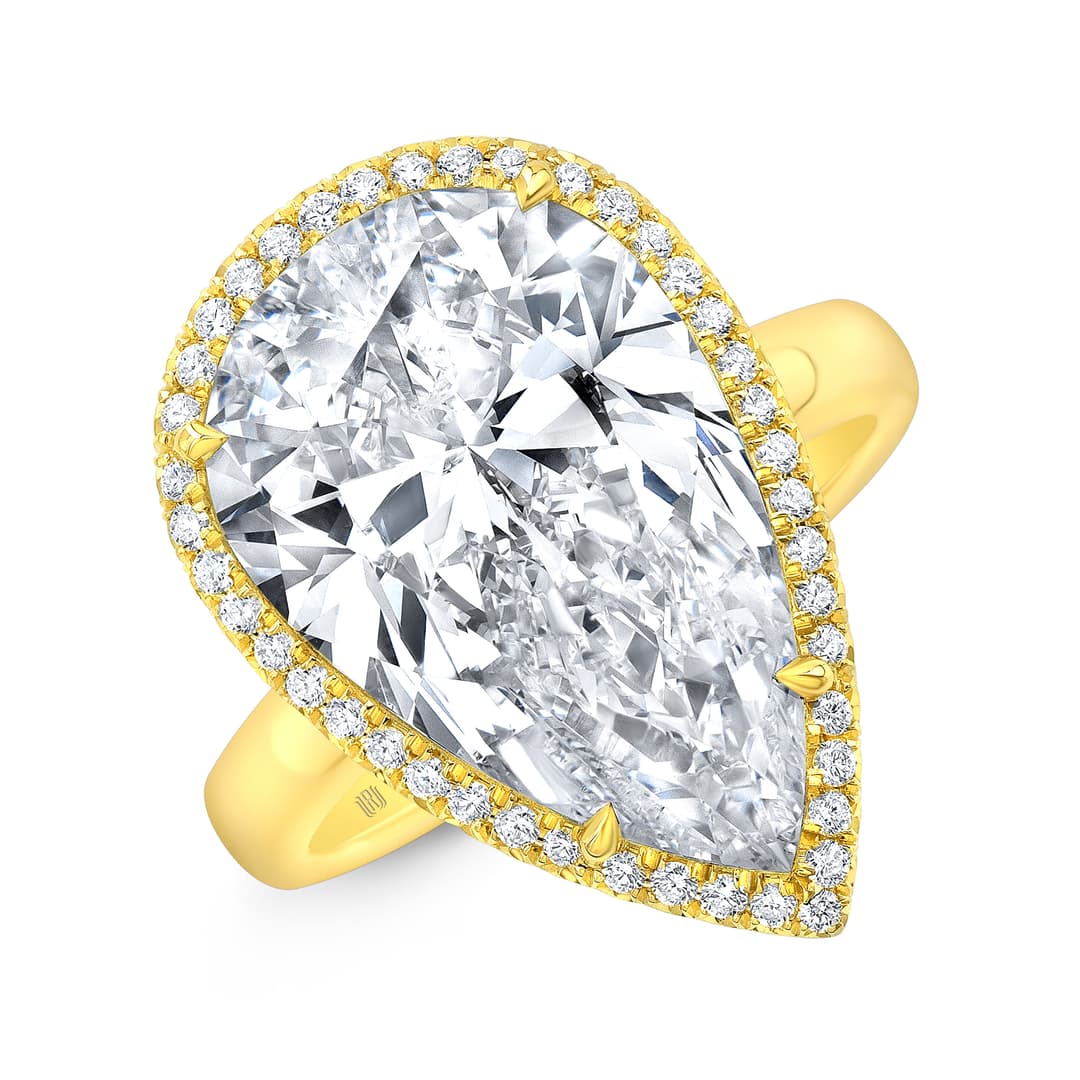 18K Yellow Gold Halo Ring