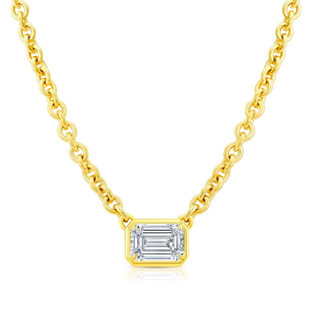 18K Yellow Gold Diamond Bezel Pendant