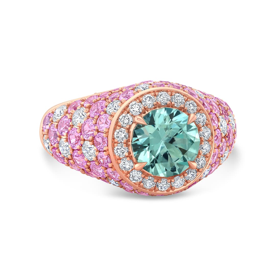 18K Rose Gold Halo Ring