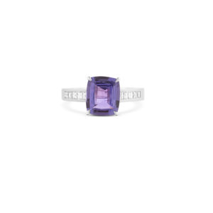 Robert Procop Platinum Diamond & Purple Sapphire Ring
