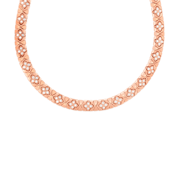 Roberto Coin 18k Rose and White Gold Princess Flower Necklace.