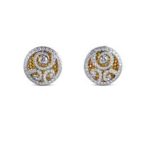 Graff 18K White Gold Diamond and Yellow Sapphire Earrings