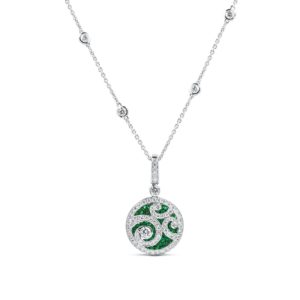 La Maison Yamron High End Estate Necklaces - Graff Diamond and Emerald Necklace