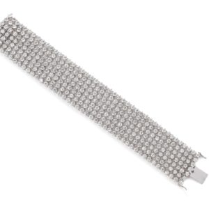 Yamron Estate 18k White Gold 7 Row Diamond Bracelet